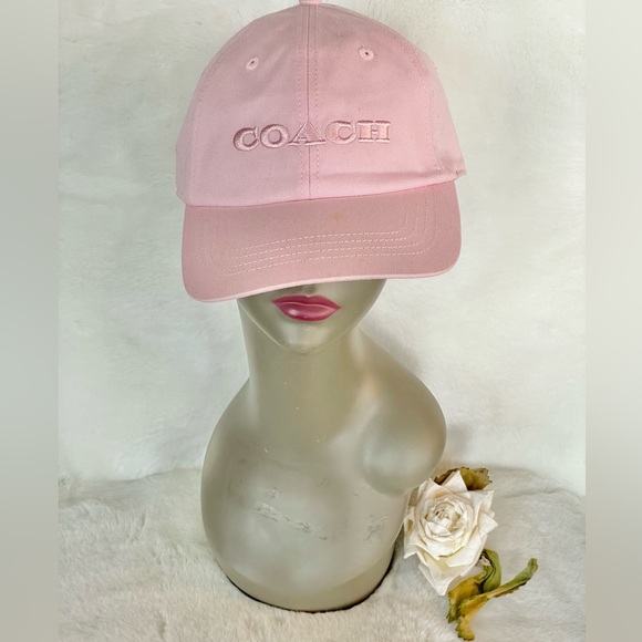 New with tags COACH HAT PINK w/embroidered COACH ( logo) adjustable back #coach - Picture 2 of 14